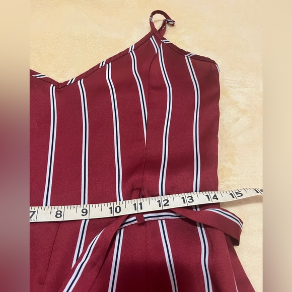 Forever 21 Red and White V Neck Jumpsuit - Picture 3 of 10